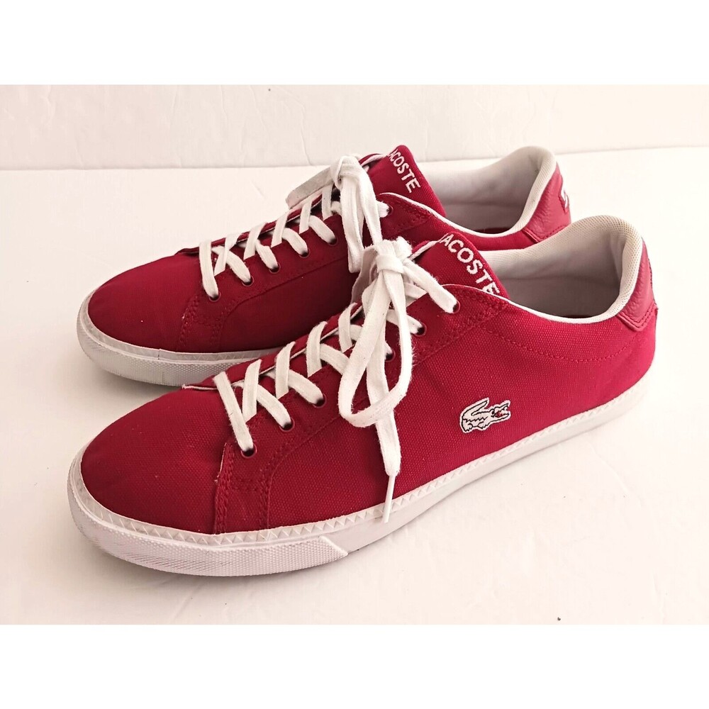 Lacoste Graduate Red Canvas Low Top Sneaker Men's US 11